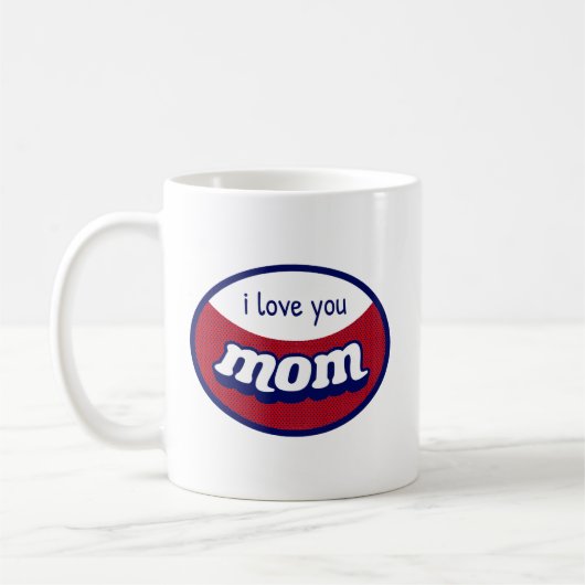 "Ich liebe dich Mama" Personalisierter Kaffeebeche Kaffeetasse (Links)