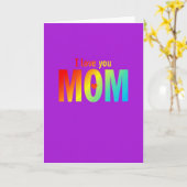 Ich liebe dich Mama Regenbogen-Textkarte Karte (Gelbe Blume)