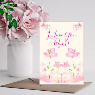 Ich liebe Dich Mama Rosa Blumengrußkarte Karte