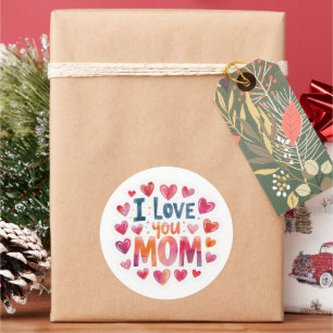 Ich liebe dich Mama Runder Aufkleber