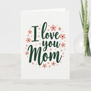 Ich liebe dich Mama Schrift Kunstkarte Karte