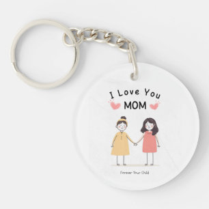 Ich liebe Dich Mama T-Shirt. Süßes Muttertagsgesch Schlüsselanhänger