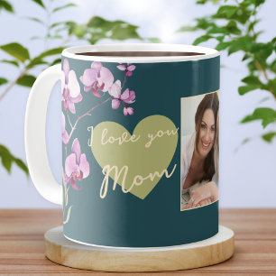 Ich liebe dich Mama Türkisgrünes Herz Foto Kaffeetasse