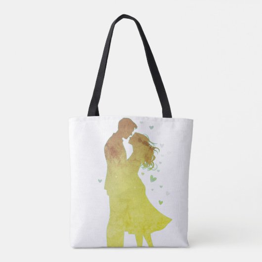 Ich liebe dich Mann und Frau auf einer Tragetasche Tasche (Rückseite)
