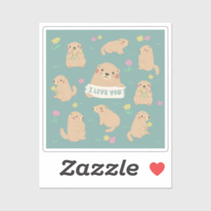 Ich Liebe dich, Marmots Illustration Aufkleber