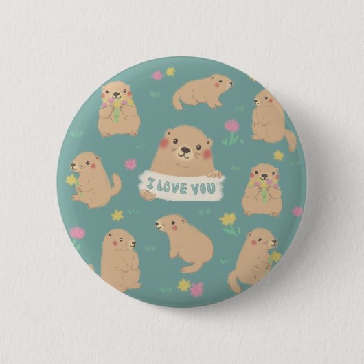 Ich Liebe dich, Marmots Illustration Button (Vorderseite)