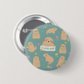 Ich Liebe dich, Marmots Illustration Button (Vorne & Hinten)