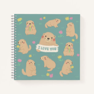 Ich Liebe dich, Marmots Illustration Notizblock