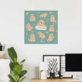 Ich Liebe dich, Marmots Illustration Poster (Heimbüro)