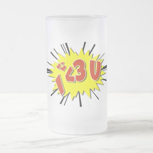Ich Liebe dich Mattglas Bierglas (Mittel)