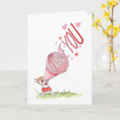 "Ich Liebe dich!" Megaphone-Maus-Karte Karte (Gelbe Blume)