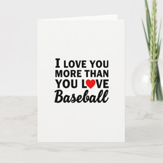 Ich liebe dich mehr als Baseball-Karten Karte (Vorderseite)