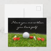 Ich Liebe dich mehr als du Liebe Golf Postkarte (Vorne/Hinten)