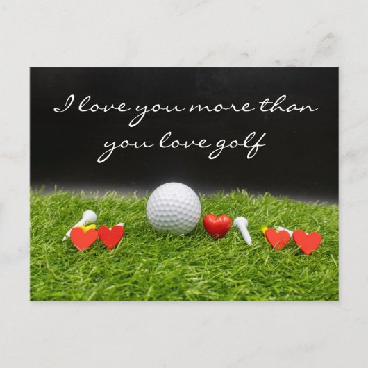 Ich Liebe dich mehr als du Liebe Golf Postkarte (Vorderseite)