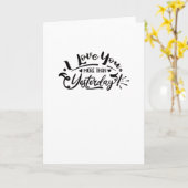 Ich liebe dich mehr als gestern Romantisches Desig Karte (Gelbe Blume)