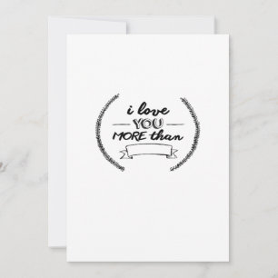 Ich liebe dich mehr als herzliches minimales Desig Feiertagskarte