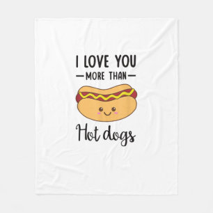 Ich liebe dich mehr als Hot Dogs Lustiger Wurst-Wo Fleecedecke