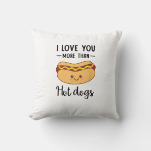 Ich liebe dich mehr als Hot Dogs Lustiger Wurst-Wo Kissen