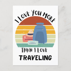 Ich Liebe dich mehr als ich Liebe reist Feiertagspostkarte
