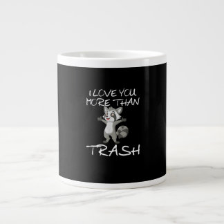 Ich liebe dich mehr als Müll Lustiger Waschbär Hum Jumbo-Tasse