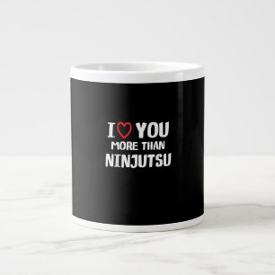 Ich liebe dich mehr als Ninjutsu Lustiges Geschenk Jumbo-Tasse