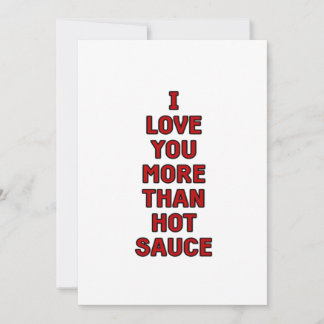Ich liebe dich mehr als scharfe Soße Lustiger Vale Feiertagskarte