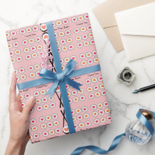 Ich liebe dich mehr als Sushi Lustige romantische  Geschenkpapier