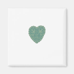 Ich liebe dich mehr Blau Grün Herz Design Magnet