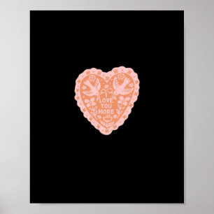 Ich liebe dich mehr Herz Grafikstil Poster