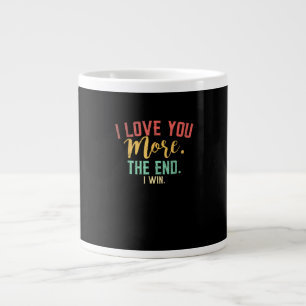 Ich liebe dich mehr, ich gewinne lustiges Design Jumbo-Tasse