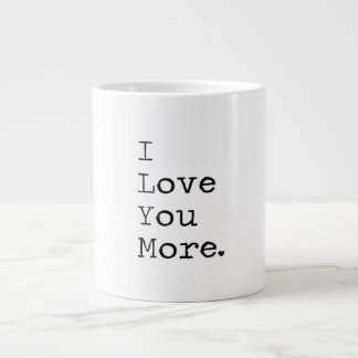 Ich liebe dich mehr Minimal Love Design Jumbo-Tasse