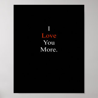 Ich liebe dich, mehr minimales Design  Poster