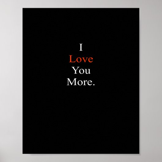 Ich liebe dich, mehr minimales Design Poster (Vorne)