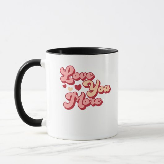 Ich liebe dich mehr moderne saubere Art  Tasse (Links)