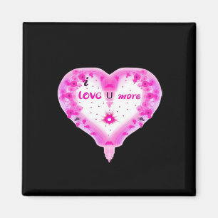 Ich liebe dich mehr Rosa Herz Romantisch Magnet