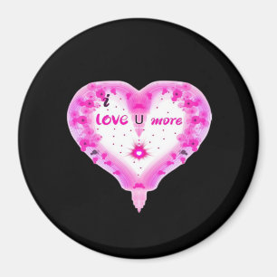 Ich liebe dich mehr Rosa Herz Romantisch Magnet