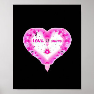 Ich liebe dich mehr Rosa Herz Romantisch Poster