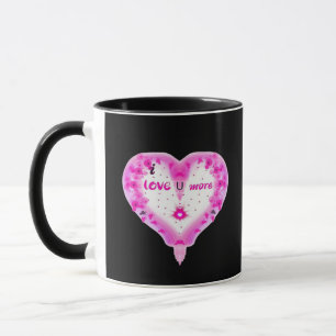 Ich liebe dich mehr Rosa Herz Romantisch  Tasse