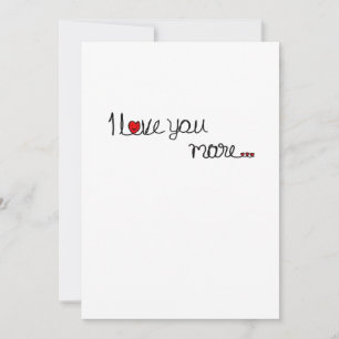 Ich liebe dich mehr Rote Herzen Typografie Design Feiertagskarte