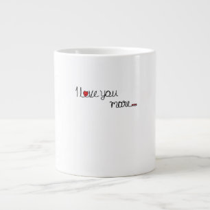 Ich liebe dich mehr rote Herzen Typografie-Design Jumbo-Tasse