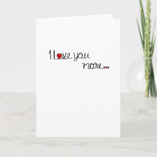 Ich liebe dich mehr Rote Herzen Typografie-Design Karte