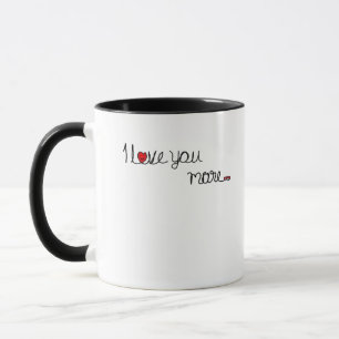 Ich liebe dich mehr Rote Herzen Typografie Design Tasse