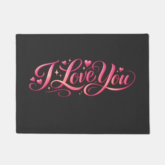 Ich liebe dich minimalistisches Typografie-Design Fußmatte (Vorderseite)