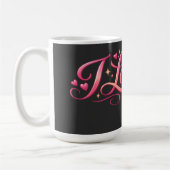 Ich liebe dich minimalistisches Typografie-Design Kaffeetasse (Links)