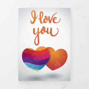 Ich Liebe dich mit ein paar Herzen Dreifach Gefaltete Karte