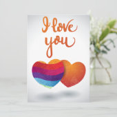 Ich Liebe dich mit ein paar Herzen Einladung (Stehend Vorderseite)