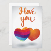 Ich Liebe dich mit ein paar Herzen Einladung (Vorne/Hinten)