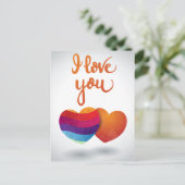 Ich Liebe dich mit ein paar Herzen Postkarte (Stehend Vorderseite)