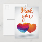 Ich Liebe dich mit ein paar Herzen Postkarte (Vorne/Hinten)