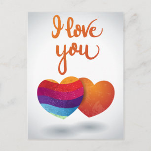 Ich Liebe dich mit ein paar Herzen Postkarte
